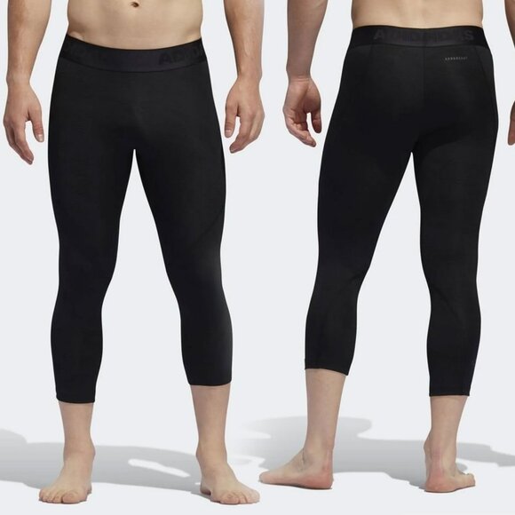 Adidas Men's Alphaskin 3/4 Black Aeroready Tights - Size Medium - Picture 1 of 7